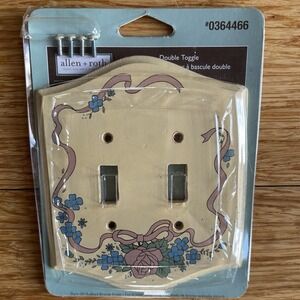 Allen + Roth Vintage Cream Floral Double Toggle Wall Plate